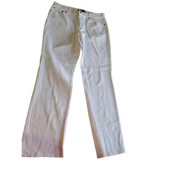 Lauren Ralph Lauren Womens Jeans Size 8 White Straight Leg Preppy Classiccore - Picture 1 of 10